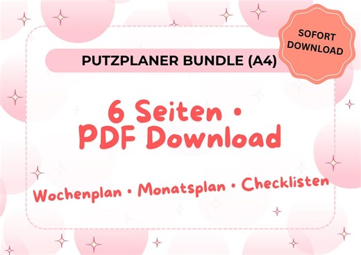 Putzplan Vorlage PDF A4 – Wochenputzplan & Monatsputzplan – Haushaltsplaner zum Ausdrucken - Etsy.de