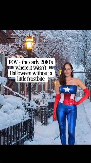 It wasn’t Halloween in the early 2010s for us millennials without a little frostbite 😂 we would go out in the bitter cold (and sometimes snow) in costumes meant for summer weather 😂🤦🏻‍♀️ | Side of Sequins