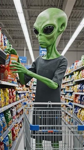 Alien Grocery Shopping 👽 #viral #dankememes #ai #alien #funny