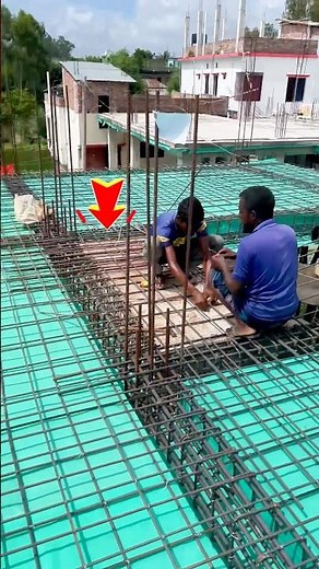 Rod Binding Work | Rebar Tying Process in Construction | Civil Engineering #RodBinding #RebarTying