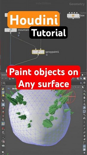 Scatter painting in Houdini in Second #houdini #3d #cgi