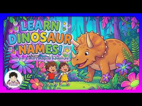 🦖 Learn Dinosaur Names for Kids! | Magical Adventure with Jim & Mia | Educational Cartoon