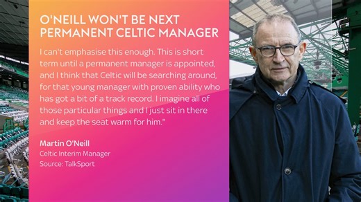 "I can't emphasise this enough. This is a short term until a permanent manager is appointed" Martin O'Neill has confirmed he won't be the next permanent Celtic manager in an interview with TalkSport 🎙️ | Sky Sports Football