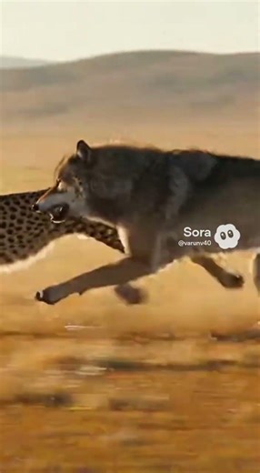 Cheetah vs Wolf — Who Wins? 🐆🐺 #animalbattle #wildlife #cheetah #wolf #shorts #viral #ai #aivideo