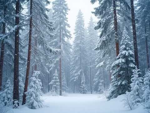 Falling Snow & Forest Wind 🌨️ Cozy Winter Sleep Ambience