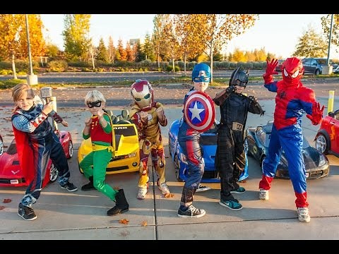 Superheroes Mega Power Wheels Race 4!