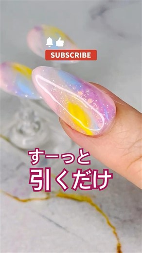 【74】適当に引くだけ。100均セリアでマーブルネイル💅🏻✨ #セルフネイル #ジェルネイル #nails