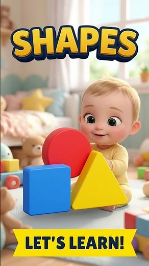 Learn Shapes for kids🔺🔴| Circle, Square, Triangle | Shapes for Toddlers #kids #shapes #shorts