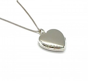 Sterling Silver Heart Photo Locket Pendant Necklace: With Silver Curb Chain Options - Etsy