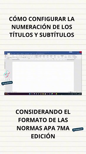 Configuración de numeración en formato APA a subtítulos