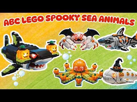 Spooky LEGO Animals! 🎃 ABC Halloween Sea Animals 👻 DIY Brick Monsters 🎃 LEGO Halloween Ocean