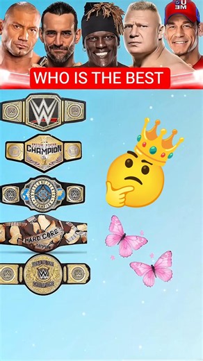 Wwe title comparison 🔥 Brock lesnar vs John cena vs Cm punk vs R truth vs Batista #wwe #shrots