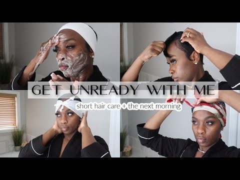 SHORT RELAXED PIXIE HAIR| NIGHT TIME ROUTINE + THE NEXT MORNING| STEP BY STEP!