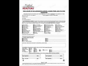 Inclusions/Exclusions, Utilities, and Leased Items Addendum | Maryland Contract Overview