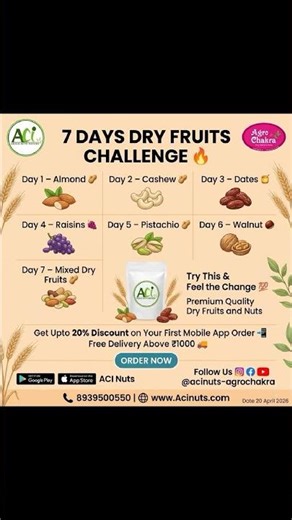 7 Days Dry Fruits Challenge 🥜 | Transform Your Health 💪#trendinhshort #dryfruits #aci_nuts