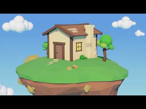 Blender Low Poly Tutorial - How To Make Low Poly House In Blender (EASY ! )
