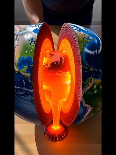 Realistic Earth Slice 🌍✨ Hot Core Magma Flow | Satisfying Cut #Earth #Lava #ASMR #shorts