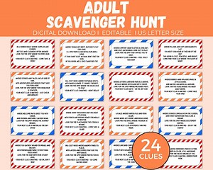Indoor Adult Scavenger Hunt, Printable at Home Adult Treasure Hunt, Adult Scavenger Hunt Game Clues, Hard Teen Scavenger Hunt - Etsy UK