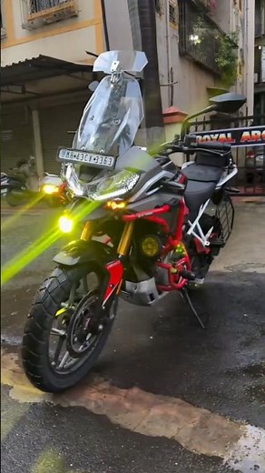 TVS RTX 300 RED COLOR ENGINE GUARD FOG LIGHTS NAVIGATION SCREEN ACCESSORIES INSTALLATION