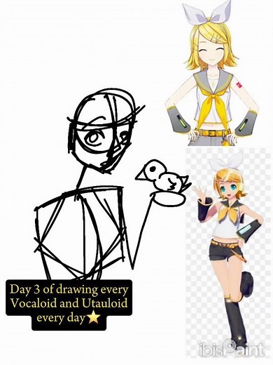 Day 3 of drawing every Vocaloid and Utauloid everday⭐ Today: Kagamine Rin