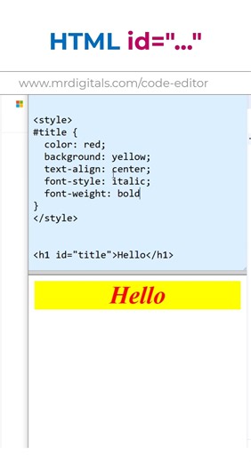 HTML id attribute #htmltutorial #programming #coding
