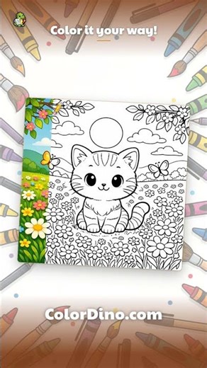 Cat Coloring Pages for Kids - Free Printable! #coloringpages