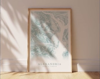 Alexandria Virginia Map Print, Topographic Map, Coastal Wall Art - Etsy