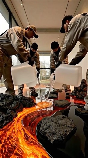 Turning Plain Concrete Into a Lava Floor 🔥 #asmr