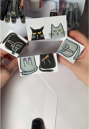 😼😼😼✨🖤🩶create it!💥 #papercraft #craft #crafts #craftideas #art #funnycats #cats #catsvideo