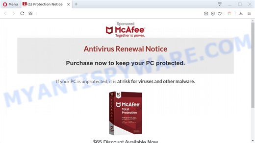 Renew Your Antivirus Pop-Up is a Scam, Do NOT click on any buttons or download!
