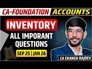 Inventory Important Questions | CA Foundation Accounts | Chap 4 Inventory PYQ, RTP IMP Questions