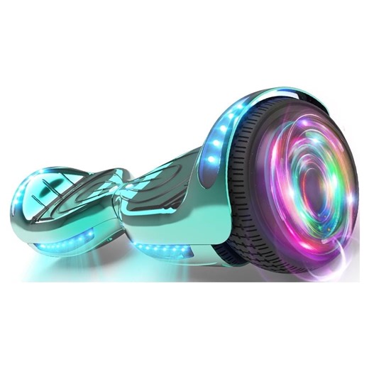 Hoverstar Flash Wheel Certified Hover board 6.5 In. Bluetooth Speaker with LED Light Self Balancing Wheel Electric Scooter , Chrome Turquoise - Walmart.com