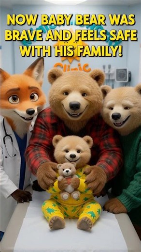 Baby Bear Gets His Shot & Learn to Be Brave! They visit Dr. Foxi in the clinic 🦊🐻