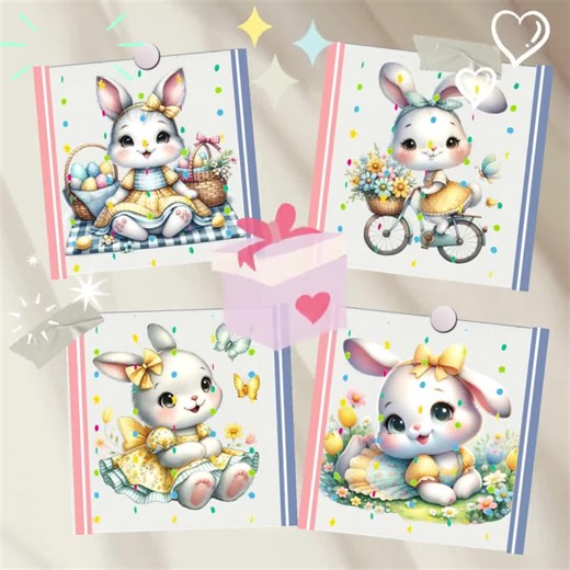 Bunnies Clipart - 22 PNG Cute Spring Bunny Graphics, Adorable Fluffy Animal Printables, Instant Digital Download, Unlimited Commercial Use - Etsy UK