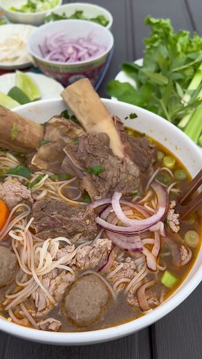 Living so good with a big bowl of Lao style Beef Rib Pho. Look at the meat and that pho broth.. so good! #pho #phonoodles #beefribpho #noodles #laopho #laofood #vietnamesefood #thaifood #cambodianfood #beefnoodles #beefnoodlesoup #fypシ #fyp #yummy #comfortfood #soupseason #nycfoodie