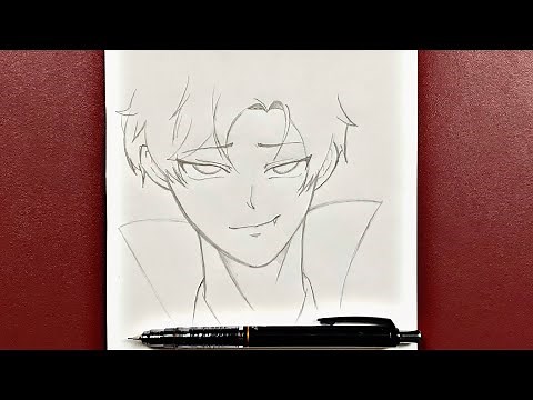 Anime vampire drawing | how to draw anime boy step-by-step