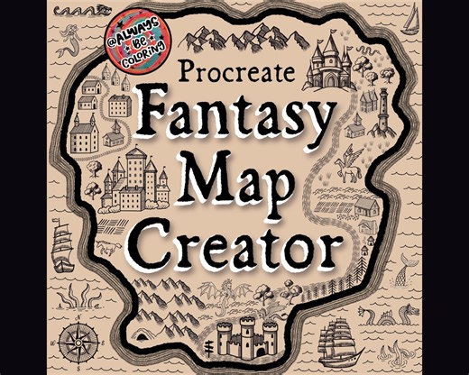 Procreate Fantasy Map Creator, 350 Brushes, Hand Drawn Stamps, Patterns, Texture Brushes for Illustrations, Landscapes, RPG Maps, City Maps - Etsy