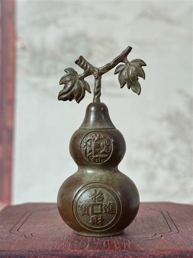 Copper Hu Lu Fengshui Decor Blessing Good Luck Prosperity Gift Wu Lou Peaceful Yoga Studio Decor Meditation Zen Talisman for Protection - Etsy