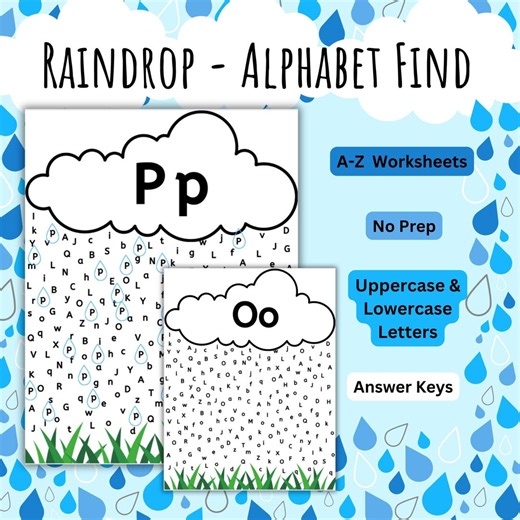 A-Z Letter Find Printable | Alphabet Recognition Worksheets | Preschool & Kindergarten Letter Search Activity | Spring Literacy Center PDF - Etsy