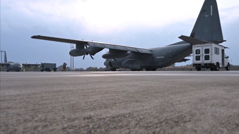 Special operations aircraft flies low over Japan