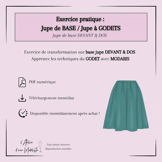 PDF - Cours de LECTRA - MODARIS / 4. Jupe de base > Jupe à godets - Etsy France
