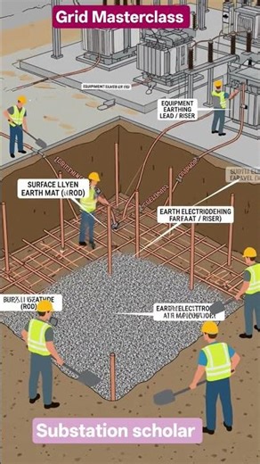 Construction of Earth mat in a Grid Substation