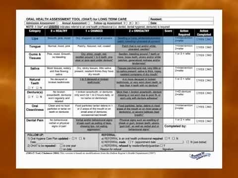 Annual oral health assessments: Oral health assessment tool (OHAT) - How to use