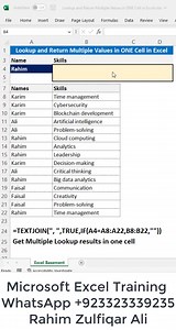 114K views · 1.6K reactions | Lookup and Return Multiple Values in ONE Cell in Excel; Get Multiple Lookup results in one cell =TEXTJOIN(", ",TRUE,IF(A4=A8:A22,B8:B22,"")) | Excel Basement | Facebook