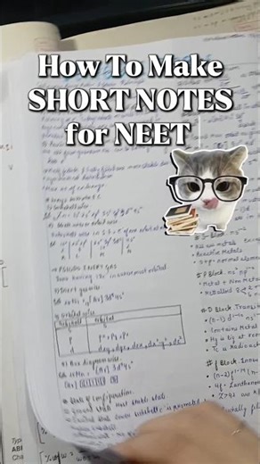How to make SHORT NOTES?📝📚|NEET 2026 Preparation✍🏻|#study #shorts #neet #jee #youtubeshorts