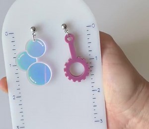 Mismatched Bubble & Wand Earrings: Holographic Acrylic, Stainless Steel - Etsy