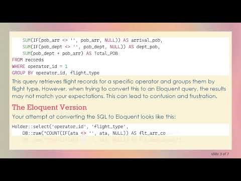 How to Properly Convert SQL Queries to Eloquent in Laravel: A Guide to Smooth Transition