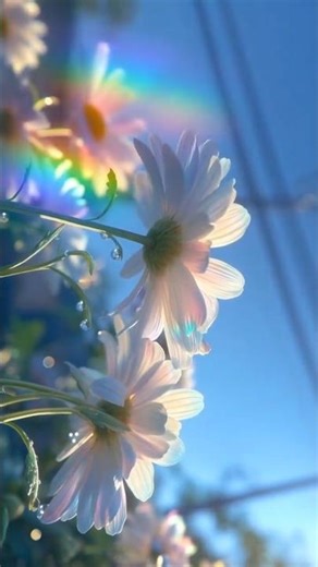 Most Beautiful Morning Flowers with Rainbow Light 🤍🌸 Relaxing Nature