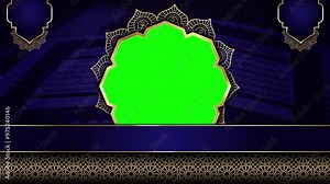 animated luxury arabic islamic background , muslim mosque , islamic design video template for the Holy Quran , 4K green screen Loop Animation