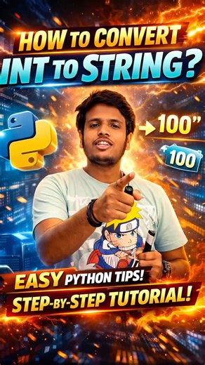 How to convert int to string in python. Explained clearly, crack your interview #job #python #shorts